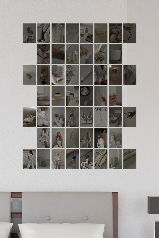 50 Dark Cream Aesthetic Wall Collage