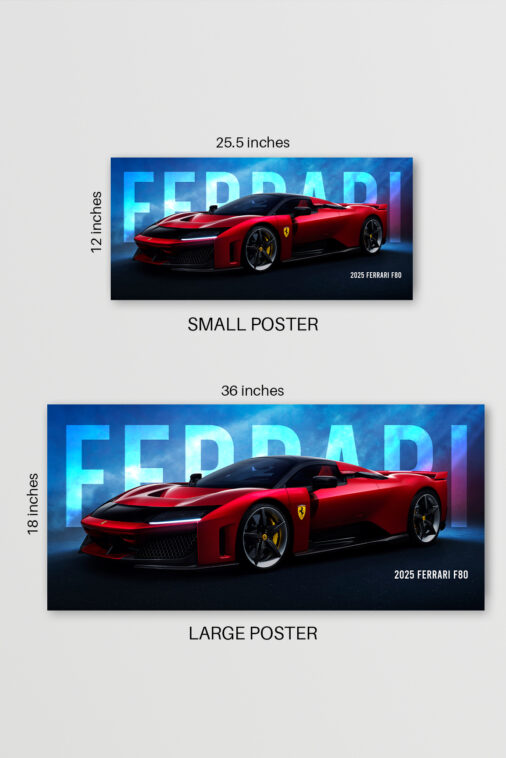2025 Ferrari F80 Split Poster Supercar - Image 5