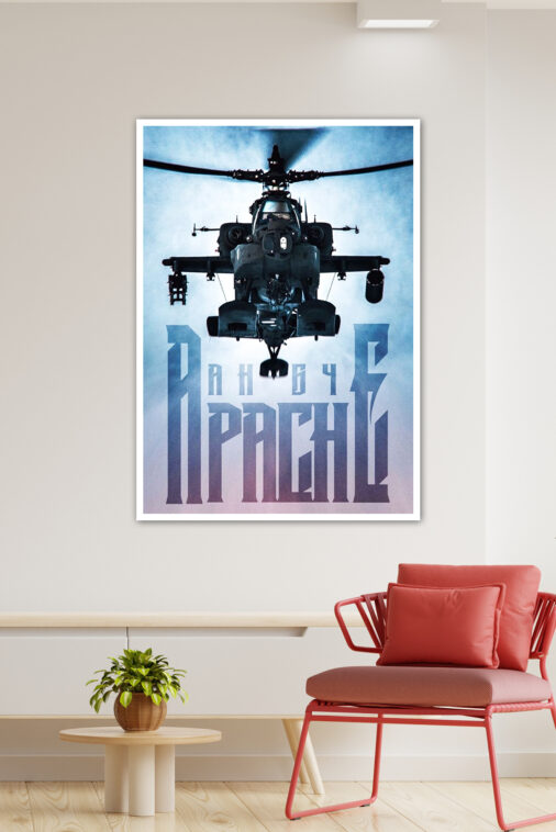 Ah 64 Apache American Twin Turboshaft Attack Helicopter Warcraft Poster Collection - Image 4