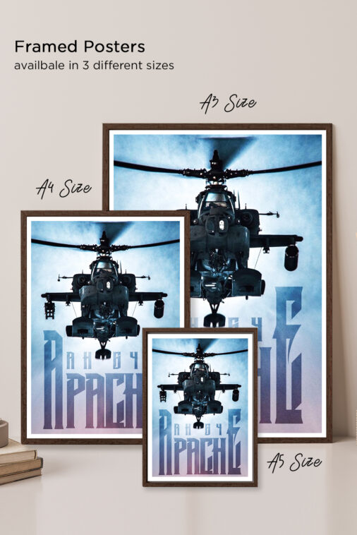 Ah 64 Apache American Twin Turboshaft Attack Helicopter Warcraft Poster Collection - Image 6