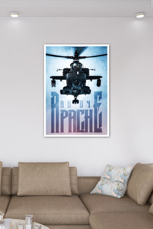 Ah 64 Apache American Twin Turboshaft Attack Helicopter Warcraft Poster Collection - Image 7