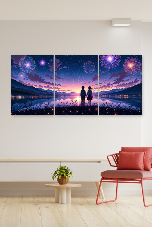 Anime Couple Watching Fireworks Night Sky Poster The Uncollectible - Image 2
