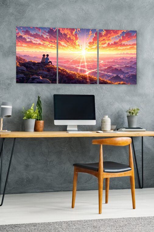 Anime Couple Watching Sunset Mountain Landscape Poster The Uncollectible - Image 4