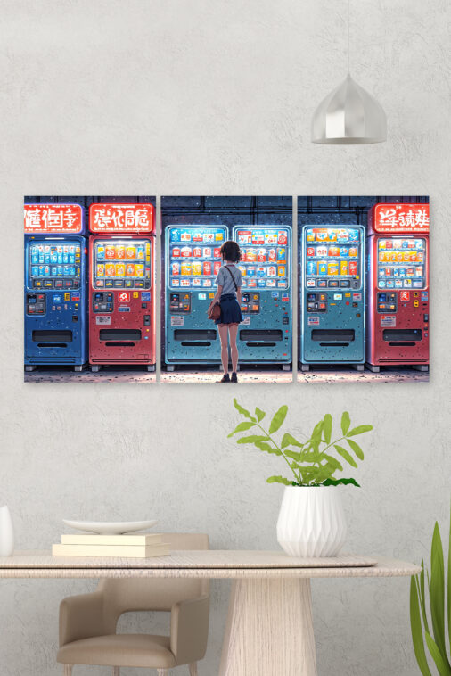 Anime Girl at Vending Machines in Town Poster The Uncollectible