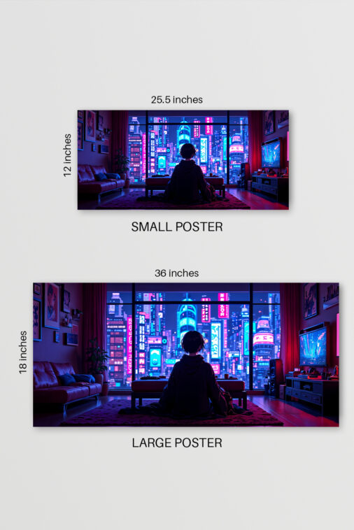 Anime Girl Gaming Night City View Poster The Uncollectible - Image 6