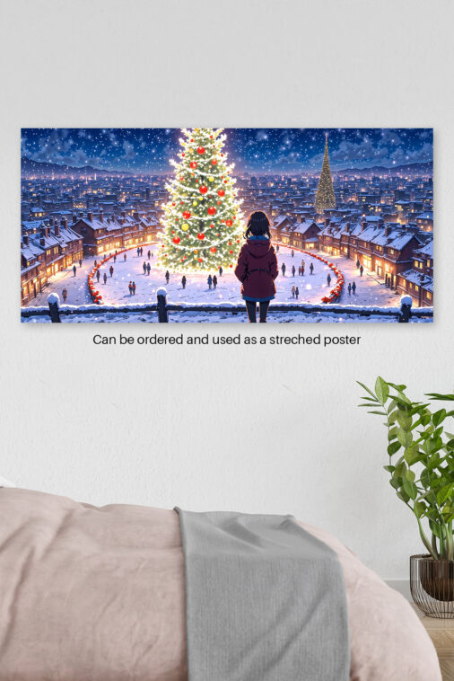 Anime Girl Watching Christmas Tree Snow City Poster The Uncollectible - Image 4