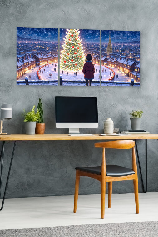 Anime Girl Watching Christmas Tree Snow City Poster The Uncollectible - Image 5