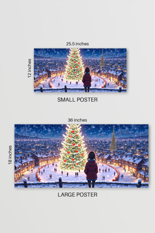 Anime Girl Watching Christmas Tree Snow City Poster The Uncollectible - Image 6