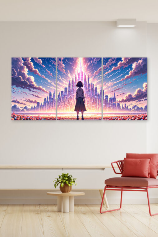 Anime Girl Watching City Light Beam Sky Poster The Uncollectible - Image 3