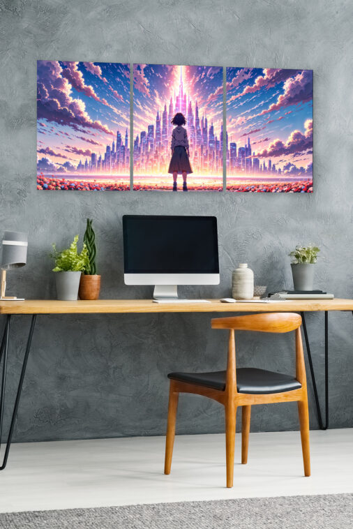 Anime Girl Watching City Light Beam Sky Poster The Uncollectible - Image 5