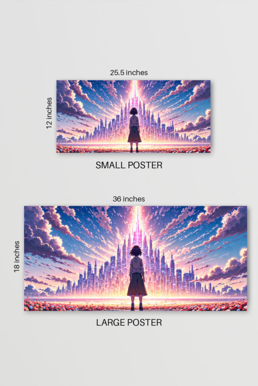Anime Girl Watching City Light Beam Sky Poster The Uncollectible - Image 6