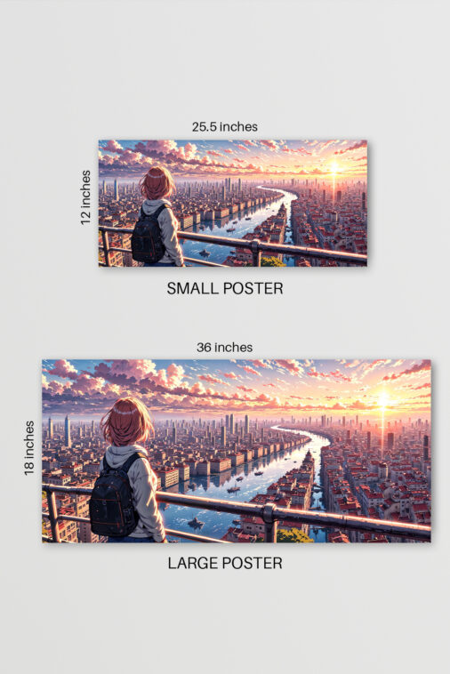 Anime Girl Watching City Sunrise River Poster The Uncollectible - Image 6