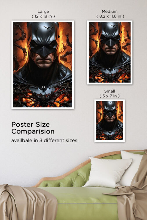 Batman Dark Knight Flames Poster DC Superheroes - Image 7
