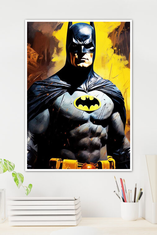 Batman Heroic Pose Fire Background Poster DC Superheroes - Image 2