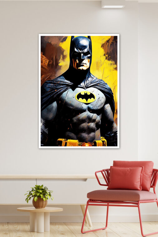 Batman Heroic Pose Fire Background Poster DC Superheroes - Image 3