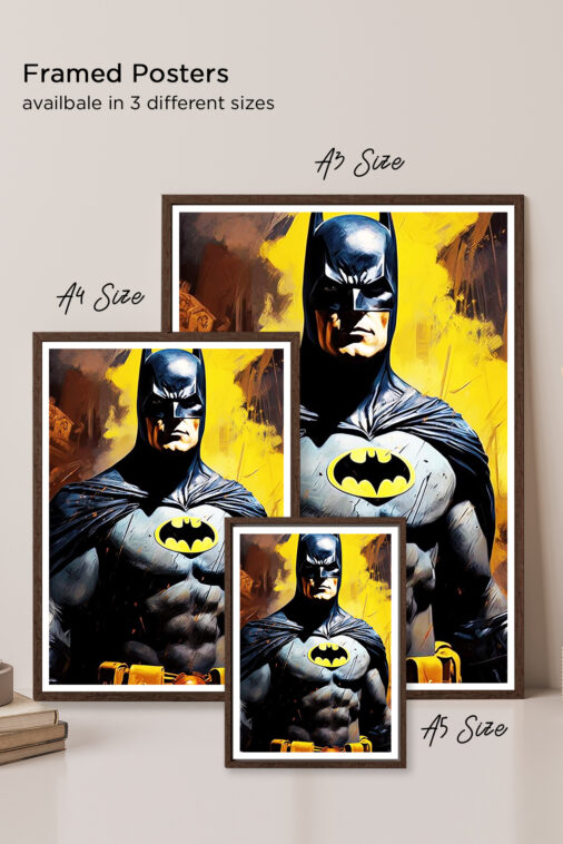 Batman Heroic Pose Fire Background Poster DC Superheroes - Image 5