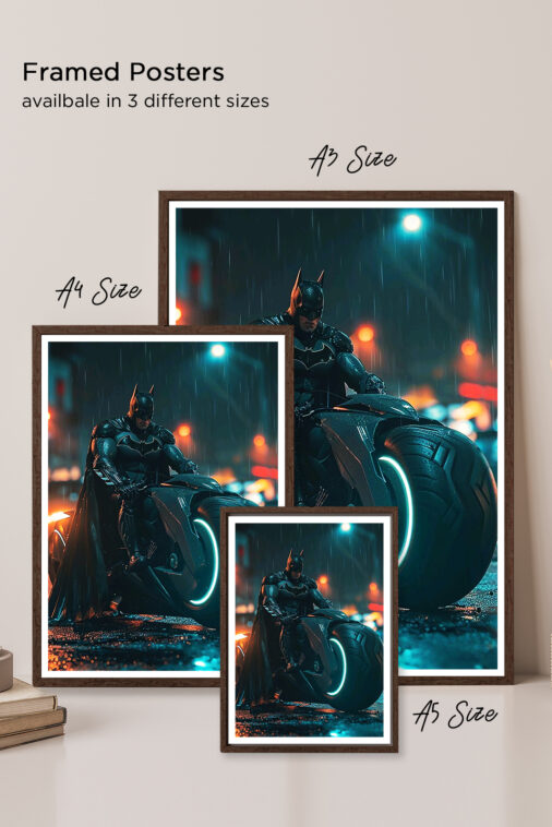 Batman Motorcycle Night Rain Poster DC Superheroes - Image 6