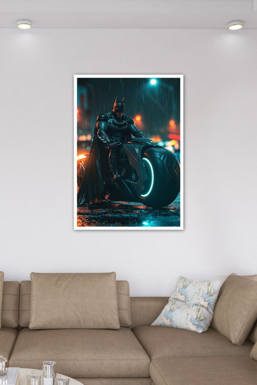 Batman Motorcycle Night Rain Poster DC Superheroes - Image 7
