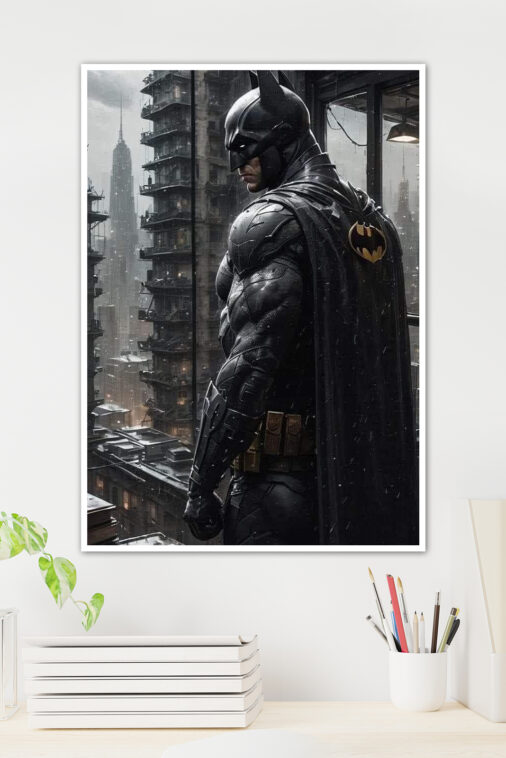 Batman Night City Rain Poster DC Superheroes - Image 3