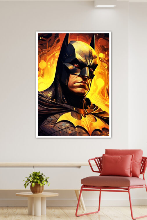 Batman Portrait Fire Background Poster DC Superheroes - Image 4