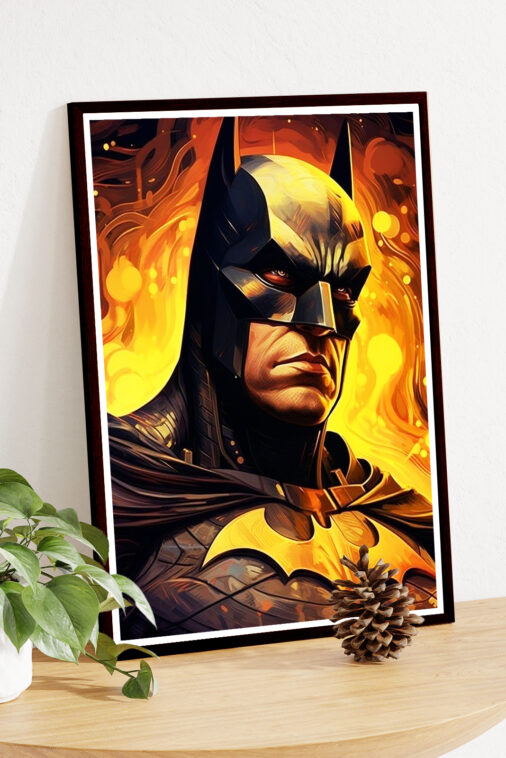 Batman Portrait Fire Background Poster DC Superheroes - Image 5