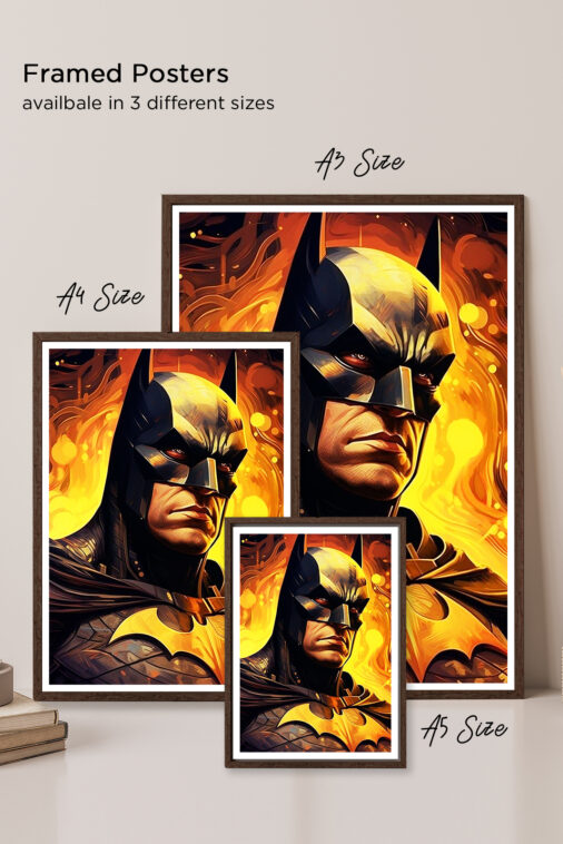 Batman Portrait Fire Background Poster DC Superheroes - Image 6