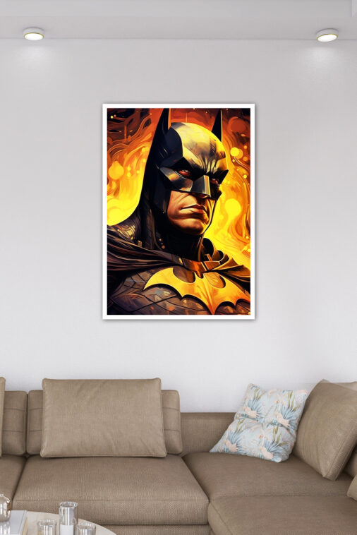 Batman Portrait Fire Background Poster DC Superheroes - Image 7
