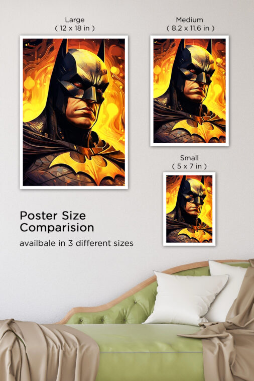 Batman Portrait Fire Background Poster DC Superheroes - Image 8