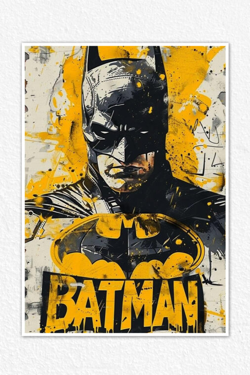Batman Portrait Yellow Black Poster DC Superheroes