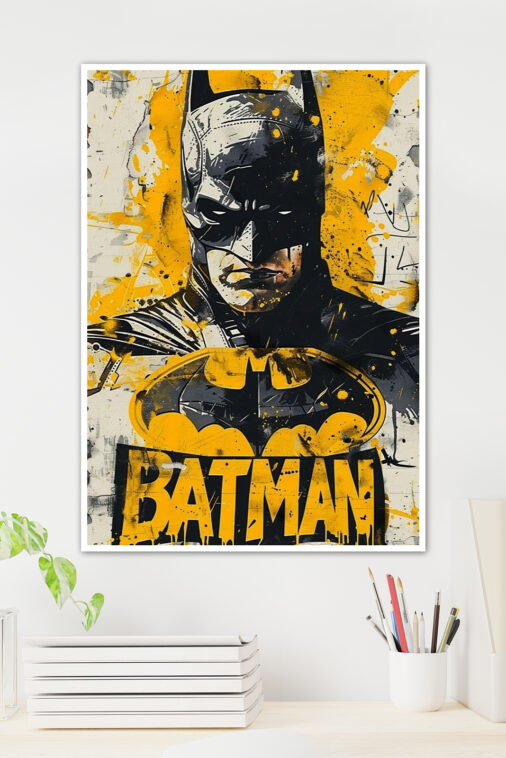 Batman Portrait Yellow Black Poster DC Superheroes - Image 2