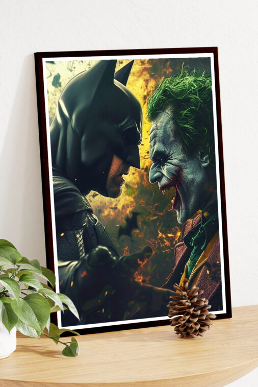 Batman Vs Joker Confrontation Fire Poster DC Superheroes - Image 4