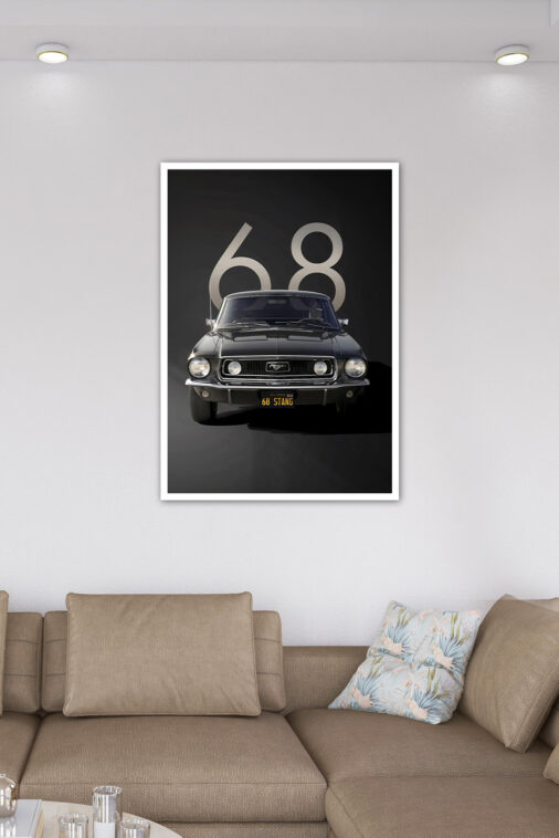 Black Ford Mustang 68 Poster Cars Collection - Image 6
