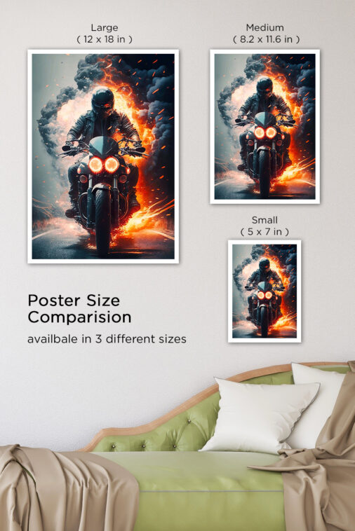 Burning Motorcycle Poster Bikes Collection - Image 7