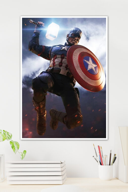 Captain America Worthy Mjolnir Poster Marvel Collection - Image 3