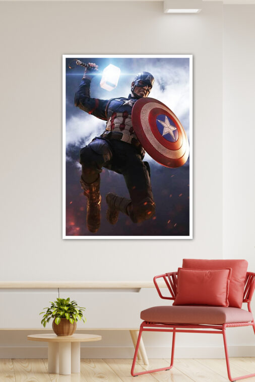 Captain America Worthy Mjolnir Poster Marvel Collection - Image 4