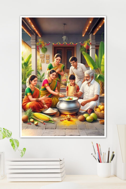 Celebrating Togetherness With Family With Pongal Cultural Poster - Image 3