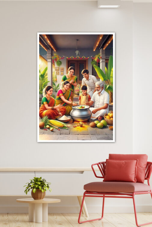 Celebrating Togetherness With Family With Pongal Cultural Poster - Image 4