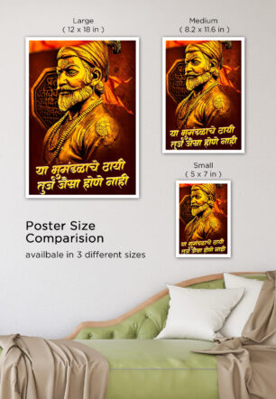 Chhatrapati Shivaji Maharaj Devnagri Mantra Devotional Poster Cultural Poster - Image 7
