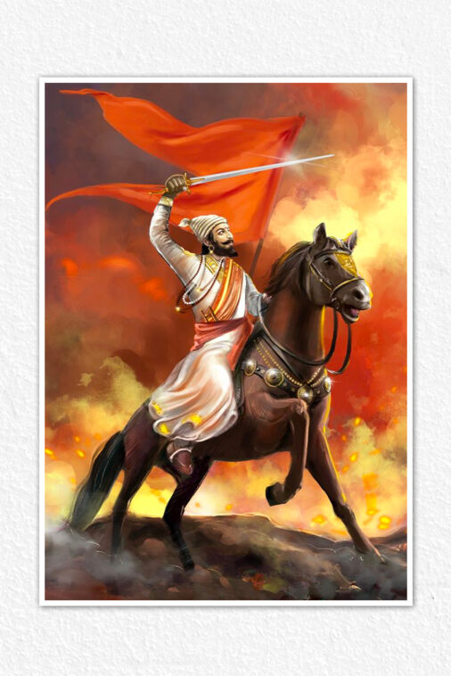 Chhatrapati Shivaji Maharaj Portrait Cultural Poster