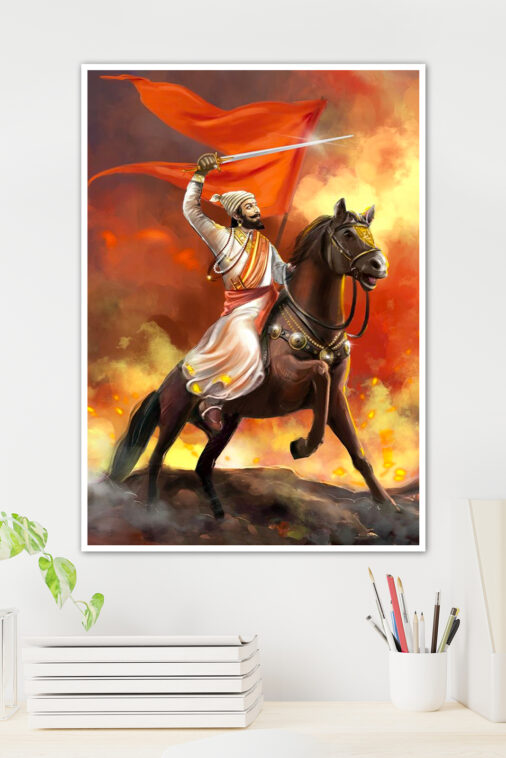 Chhatrapati Shivaji Maharaj Portrait Cultural Poster - Image 2