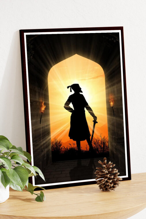 Shivaji Maharaj: A Silhouette of the Maratha Warrior King Cultural Poster - Image 4