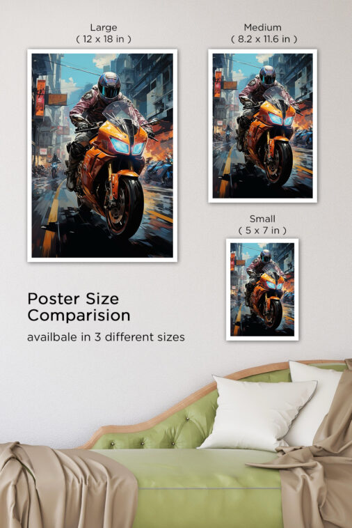 Concept Biker on City Roads Poster Bikes Collection - Image 7