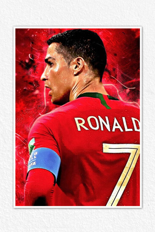 Cristiano Ronaldo Red Tshirt Football Sports Poster Collection