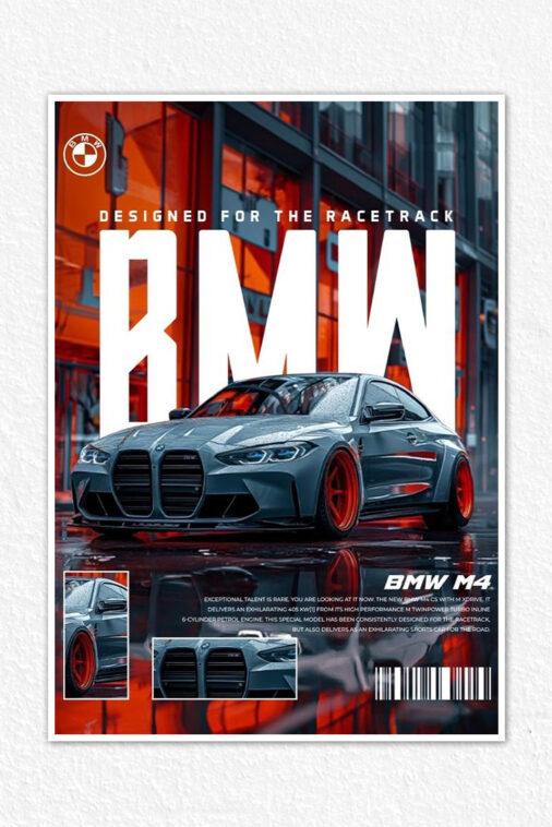 Designer BMW M4 Series Poster Cars Collection