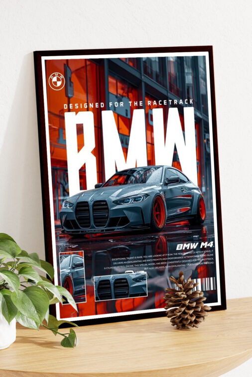 Designer BMW M4 Series Poster Cars Collection - Image 4
