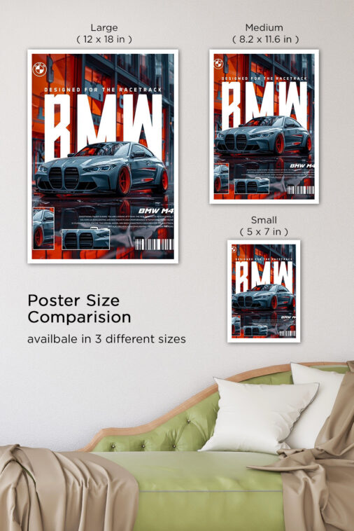 Designer BMW M4 Series Poster Cars Collection - Image 7