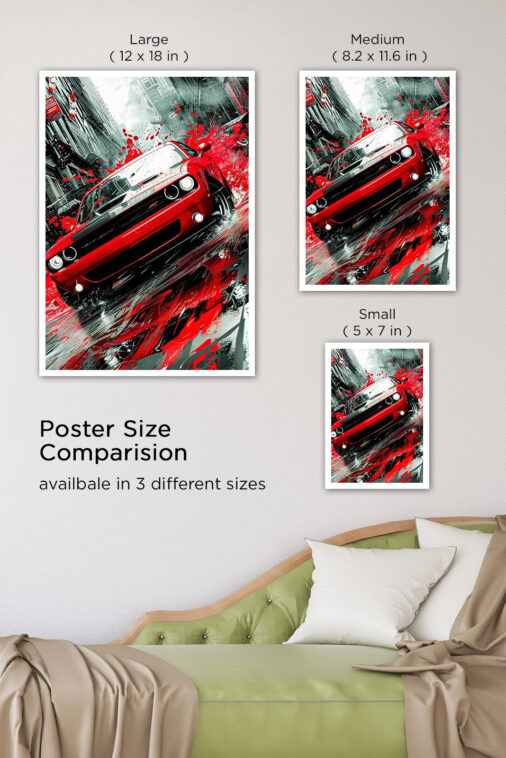 Dodge Challenger Red Car Poster Cars Collection - Image 7