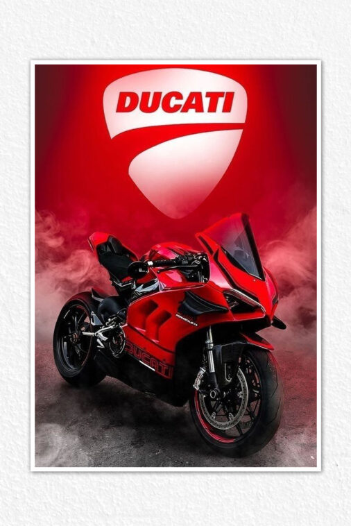 Ducati Panigale V4 Red Poster Bikes Collection