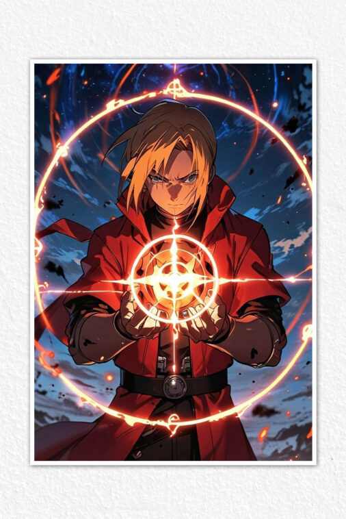 Edward Elric Alchemy Circle Fullmetal Alchemist Anime Poster