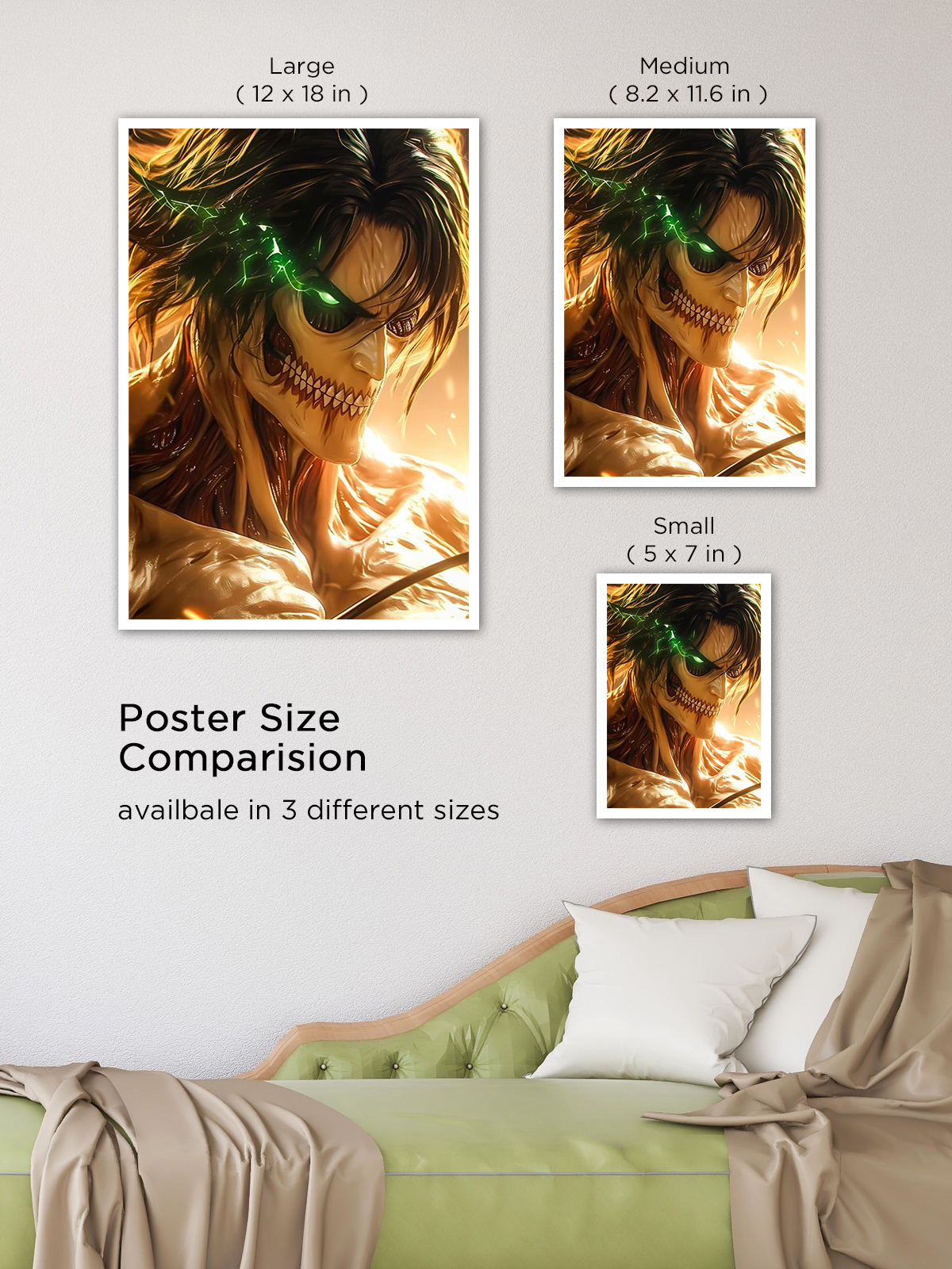 Eren Yeager Anger Rage Anime Poster - Image 8